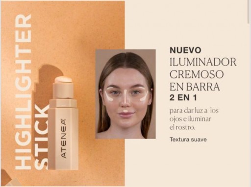 HIGHLIGHTER Stick atenea iluminador en barra